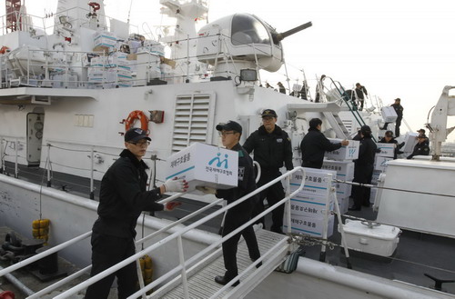 Relief supplies sent to ROK island after firing