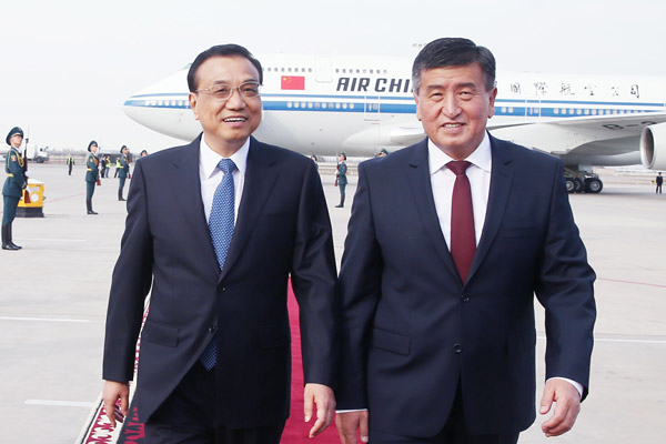 Chinese premier arrives in Kyrgyzstan for official visit, SCO meeting