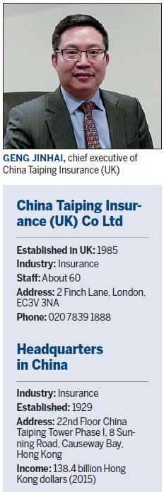 Chinese insurer seeks bridge with UK