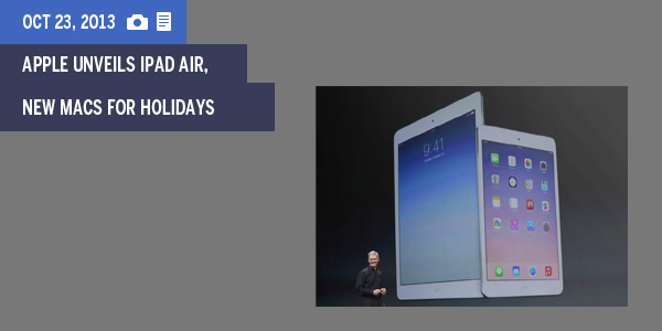 Apple unveils iPad Air, new Macs