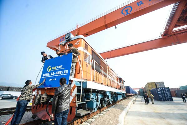 China small commodity hub opens cargo train to Spain