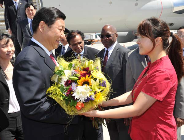 Chinese VP arrives in South Africa for visit