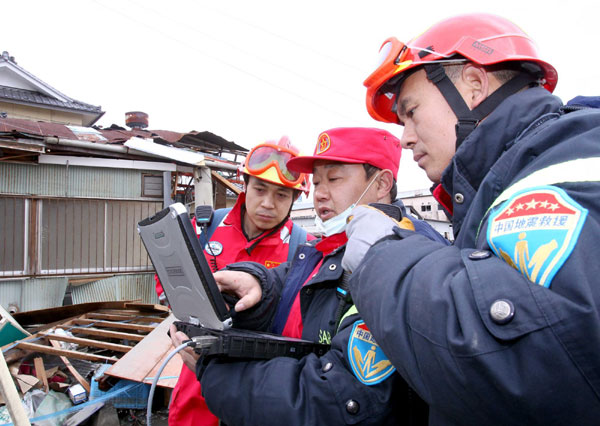 Chinese rescue team continues work in Japan