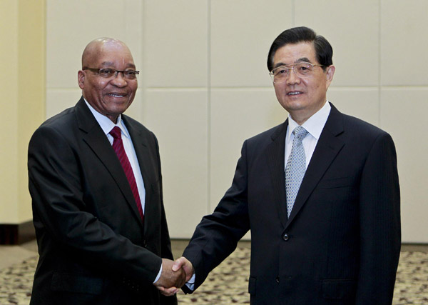 Chinese, South African presidents meet on ties