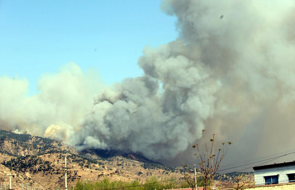 Mountain fire breaks out in E China