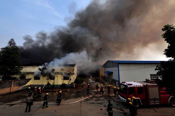 Pesticide warehouse fire injures three