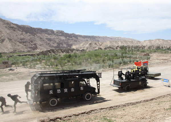 China, Kyrgyzstan, Tajikistan stage joint anti-terror drill