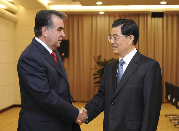 Hu vows to strengthen Tajik, Kyrgyz relations