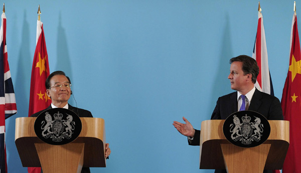 Wen, British PM meet on furthering ties, co-op