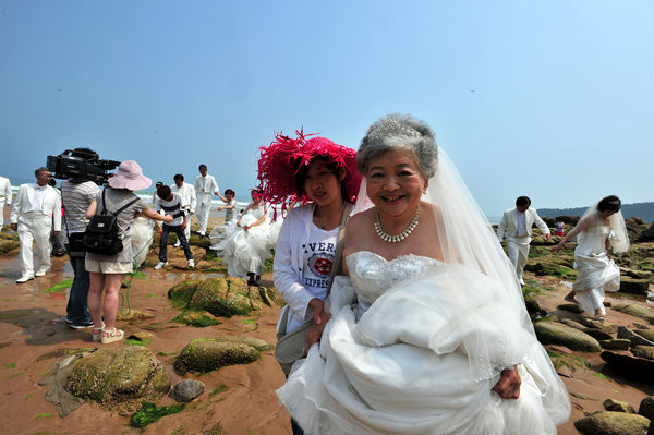 Wedding dresses shine on the old