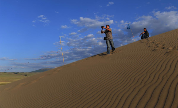 Singing sand dune in Hami