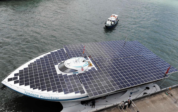 Solar-powered catamaran arrives in HK