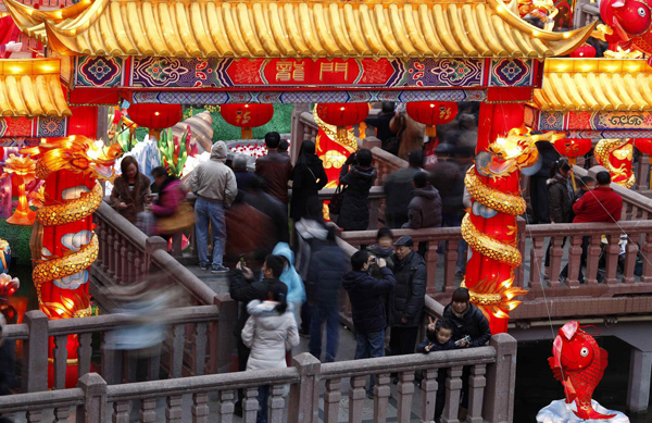 Chinese New Year decorations in Shanghai