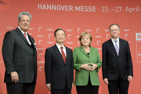 Wen, Merkel jointly open Hannover trade fair