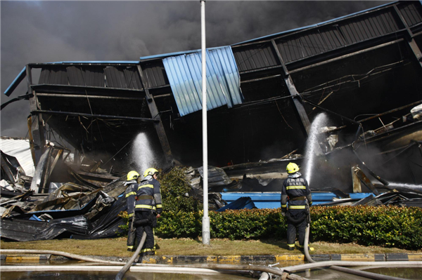 Three firemen die in E China plant blaze