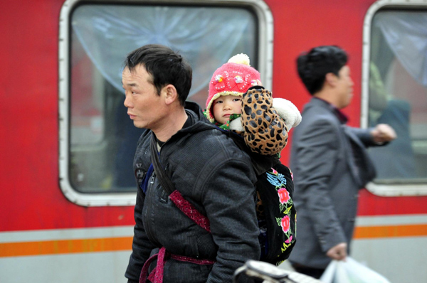 Young travelers during Spring Festival rush