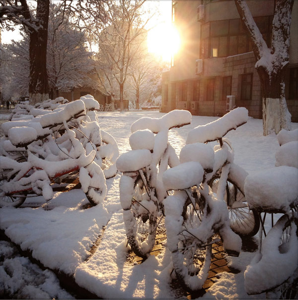 Beijing blanketed by spring snow