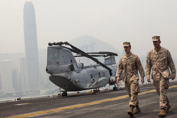 US naval ships make port call in Hong Kong