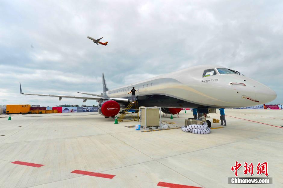 Business jets exhibited at China's luxury lifestyle show