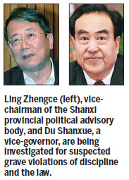 Two senior Shanxi officials in graft probe