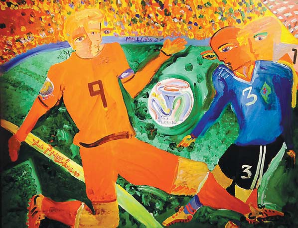 Painting, soccer transcend barriers