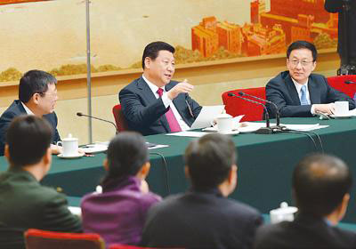 In photos: What Xi said to NPC in the past three years