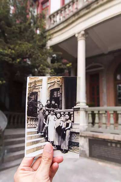 Now and then photos of Shanghai Jiaotong University