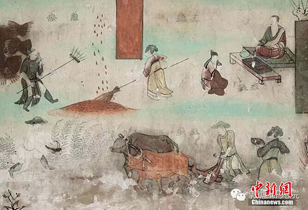 Spring plowing revealed in Mogao Grottoes