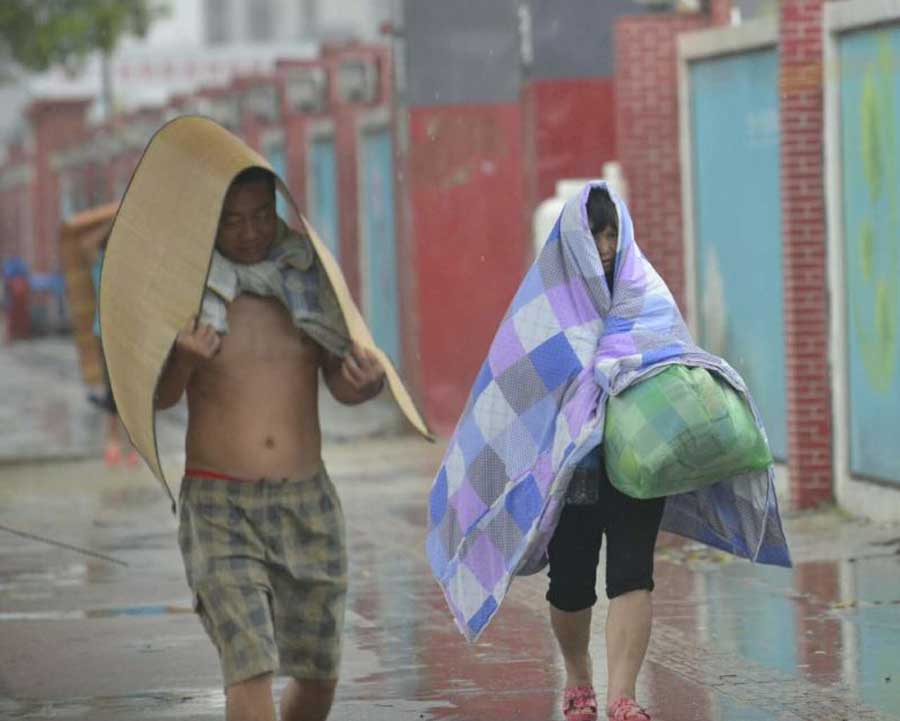 Sports venue turns makeshift shelters as Typhoon Nida lashes Shenzhen