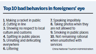 Chinese tourists' manners improving