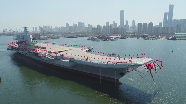 China launches first domestically developed aircraft carrier