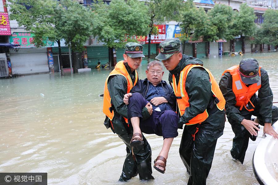 Torrential rain leaves many parts of China flooded