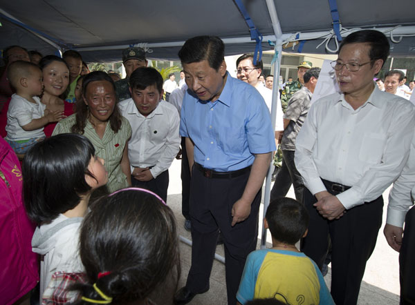 President Xi stresses rehabilitation in quake area President Xi stresses rehabilitation in quake area
