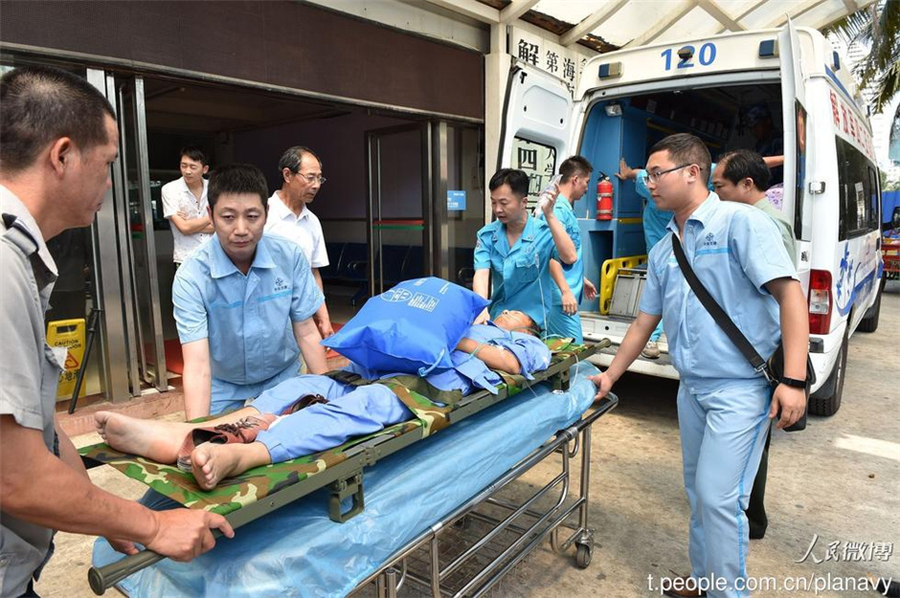 PLA Navy flight suspends mission and transfers patients