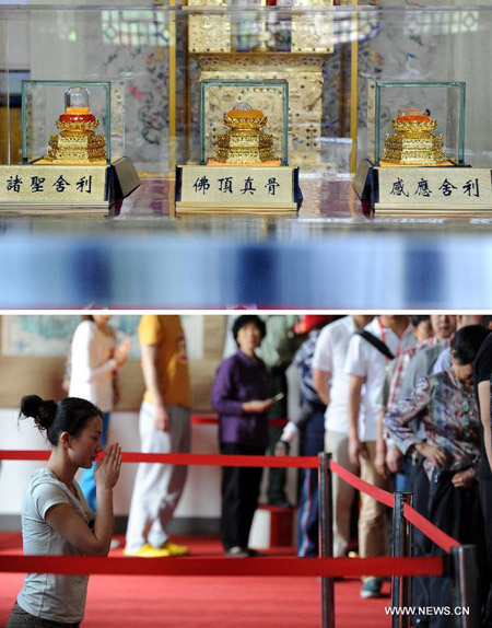 Sakyamuni's parietal bone relic flown back to Nanjing