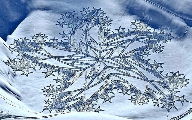 British artist creates patterns in the snow