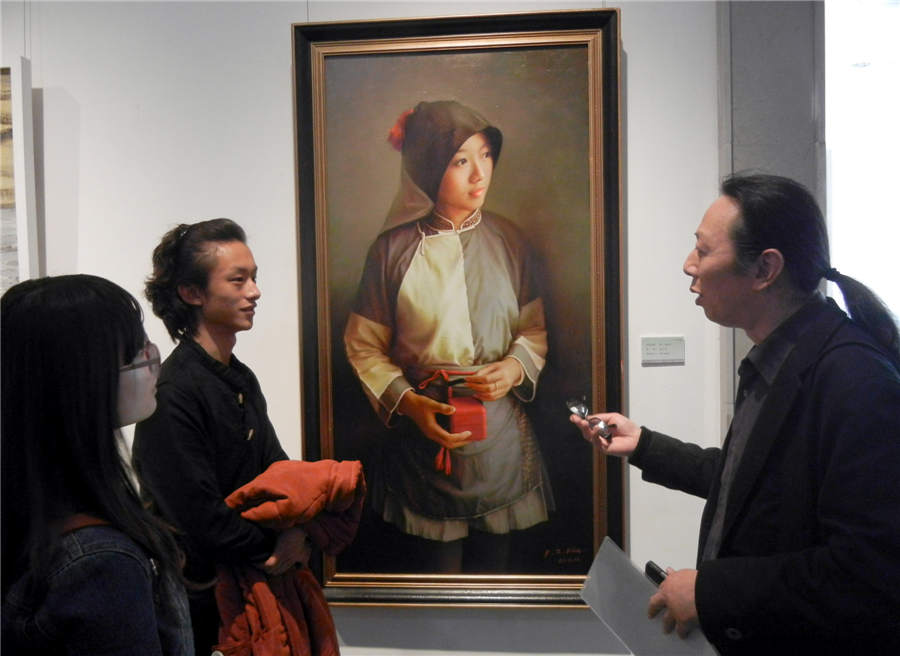 Oil paintings depict picturesque Jiangnan