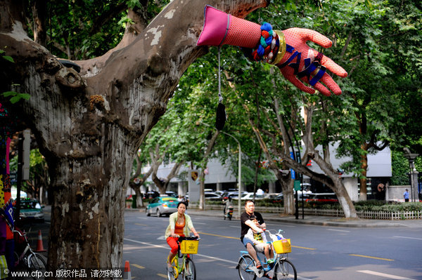 Socks hung out in Hangzhou's new 'art zone'