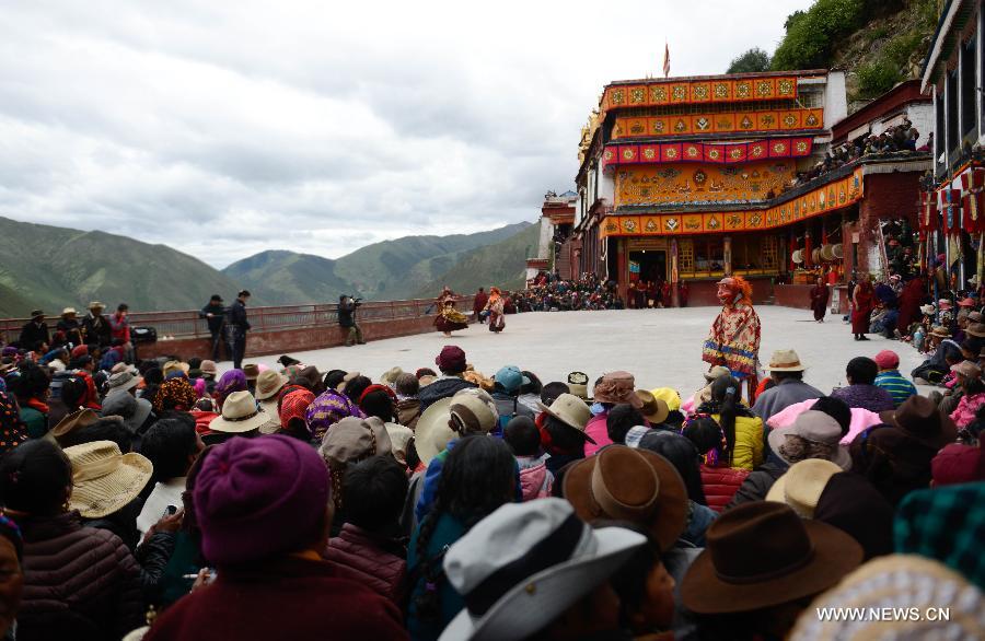 Sorcerer's dance performed at Drigong Ti Temple of Lhasa