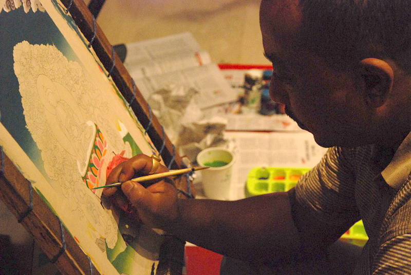 Thangka paintings shine at Nepal-China Arts Exhibition