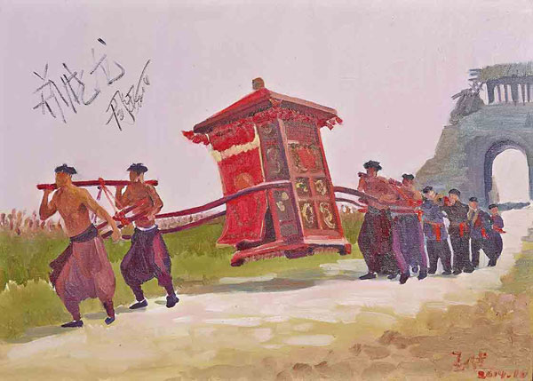 Shandong artists create oil paintings for <EM>Red Sorghum</EM>