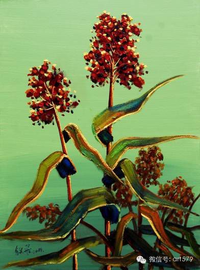 Red sorghum portrayed by different painters