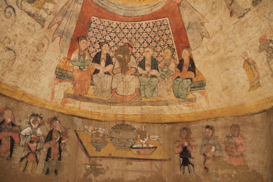 Yuan Dynasty fresco tomb excavated in Shaanxi