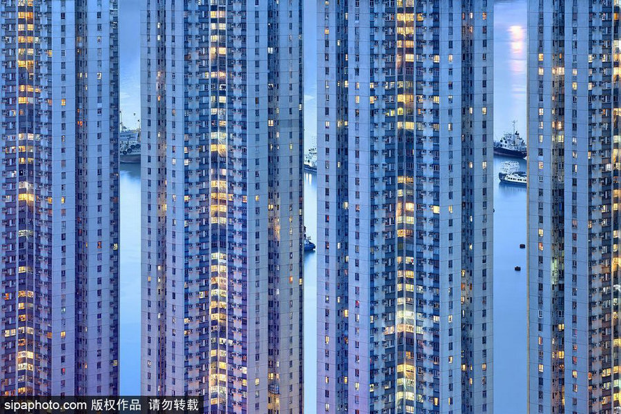 French photographer captures 'The Blue Moment' of HK