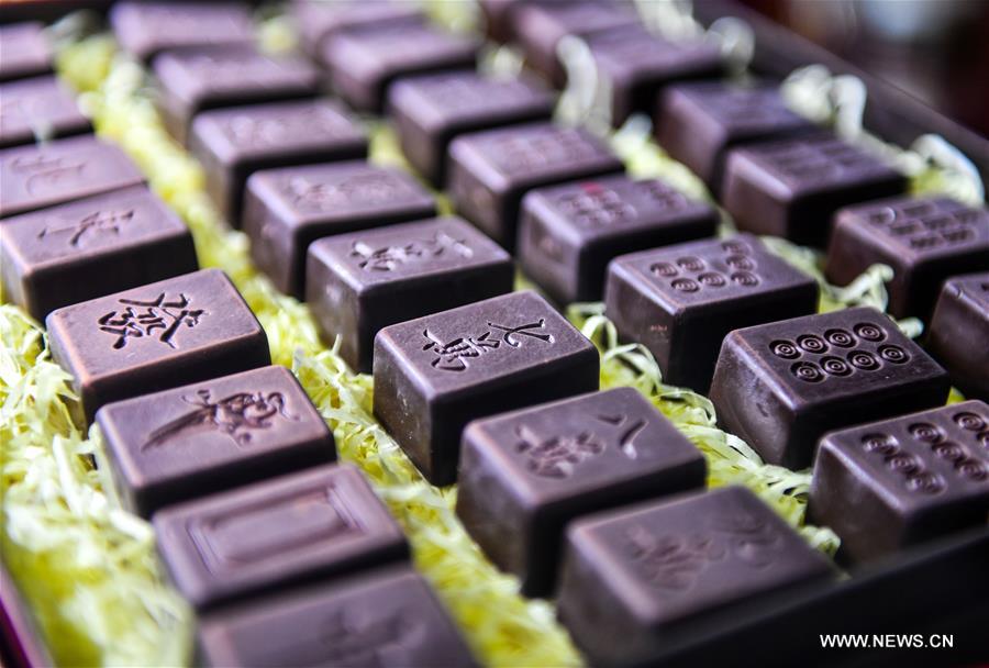 Artworks of chocolate displayed in NE China