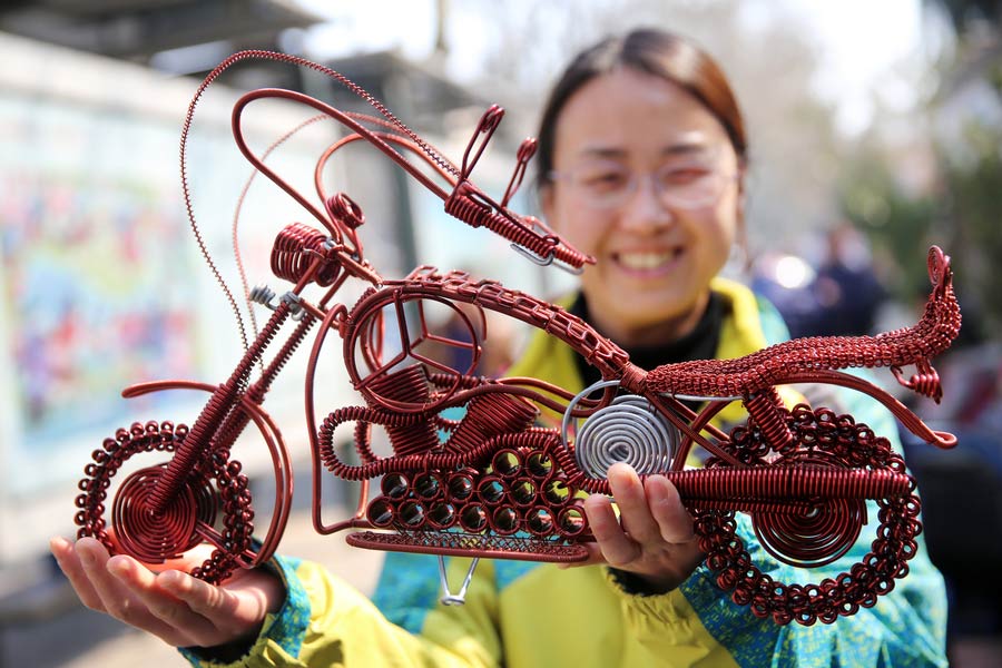 Turning copper wires into work of art
