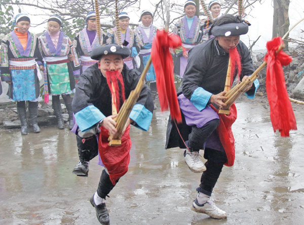 Master of an ancient Miao folk dance