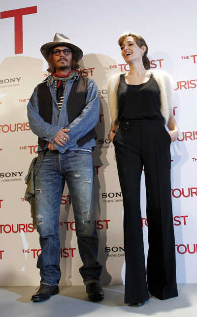 Cast members promote the movie 'The Tourist' in Madrid