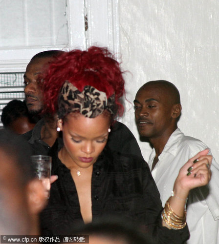 Rihanna is seen at the biggest weekday party in Barbados