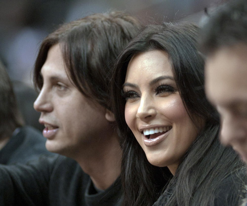 Kim Kardashian watches NBA basketball game